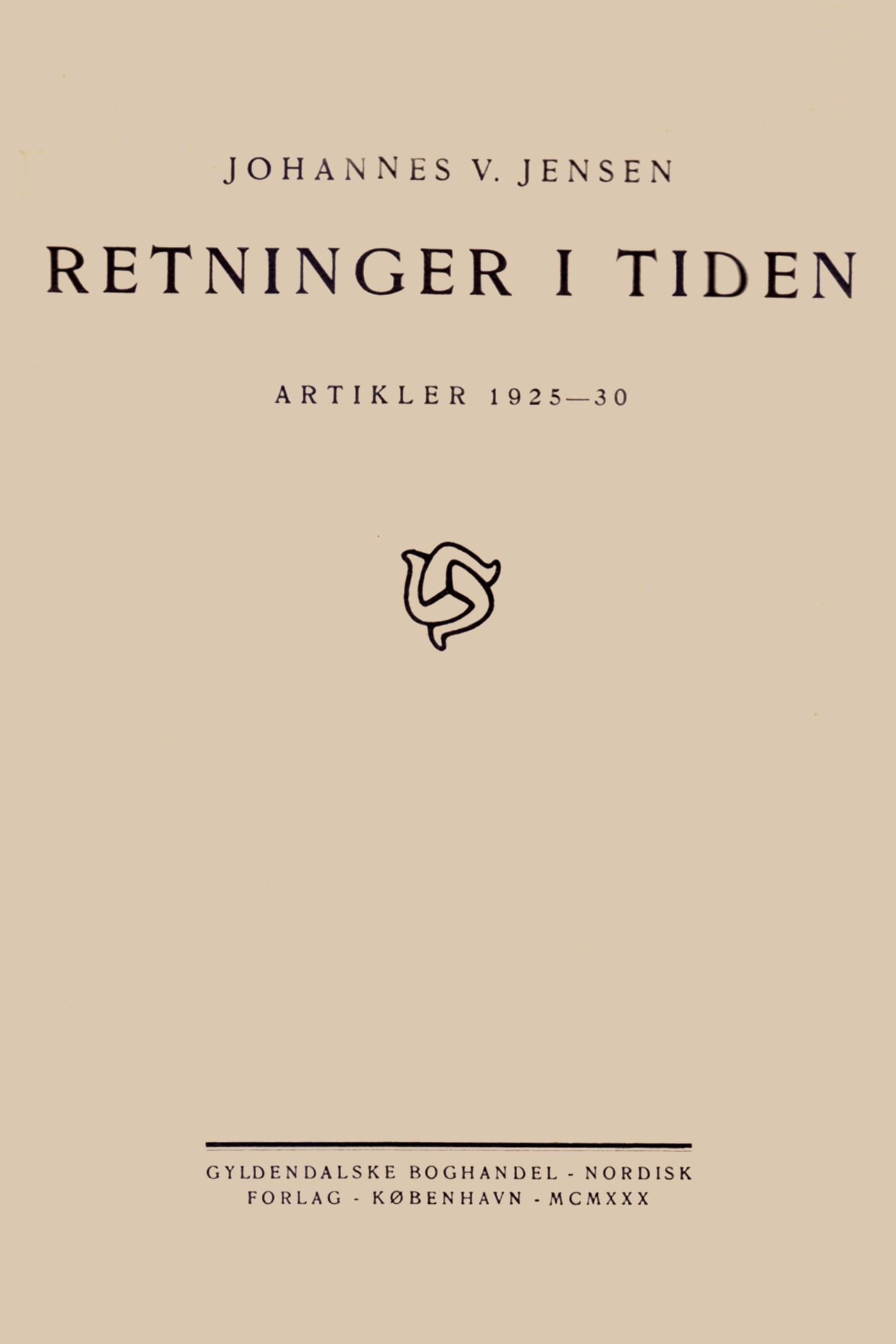 Retninger i Tiden, e-bog af Johannes V. Jensen